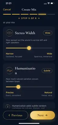 Kultara advanced mix controls