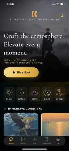 Kultara immersive journeys home screen