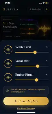 Kultara Mix Your Soundscape interface